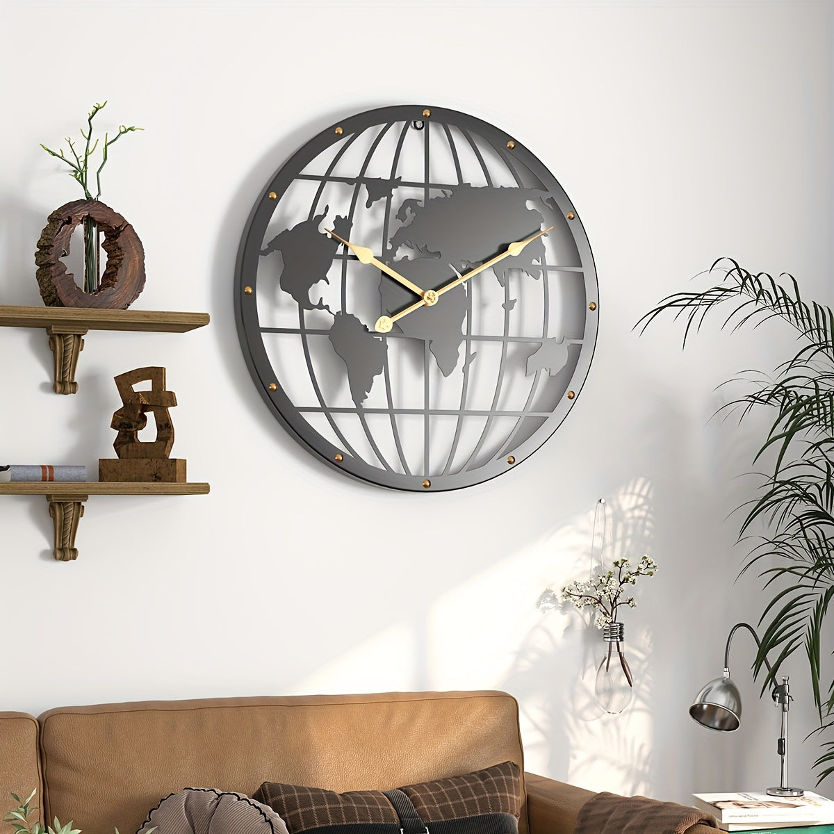 Wandklok 40 cm met Gouden Cijfers Circular Decoratief