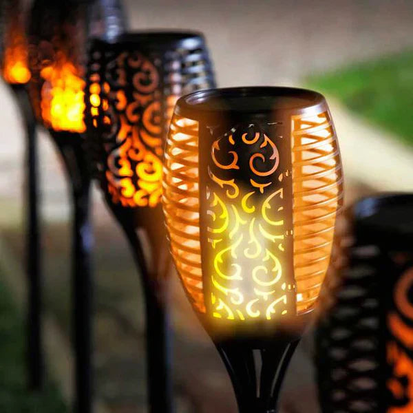 Zonne-energie LED Tuin Fakkel Waterproof Buitenverlichting
