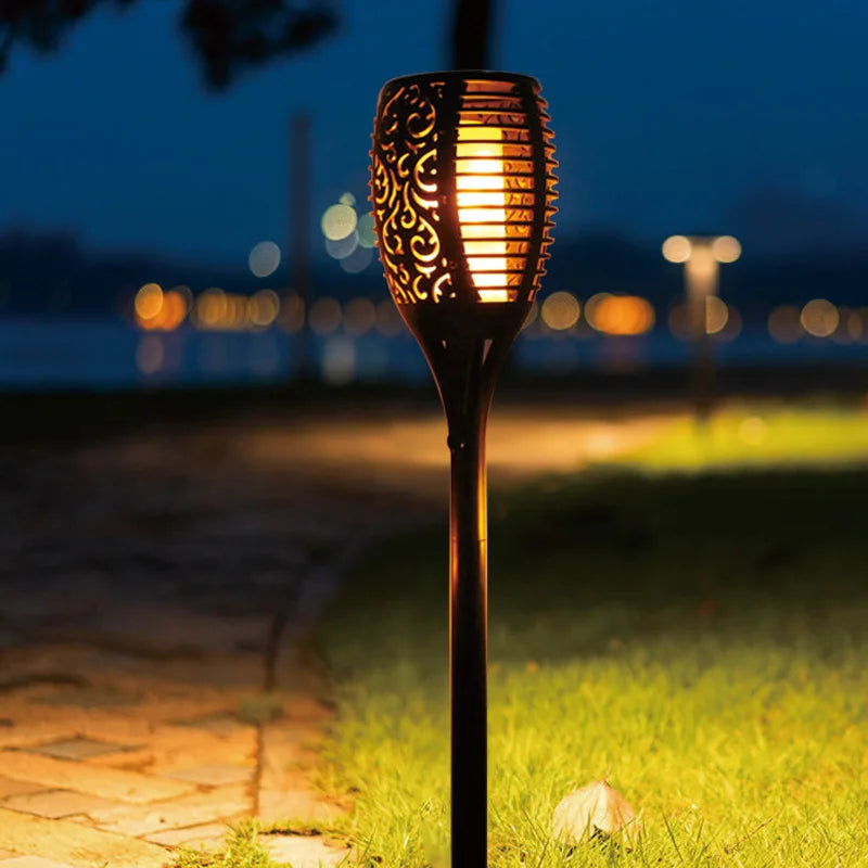 Zonne-energie LED Tuin Fakkel Waterproof Buitenverlichting