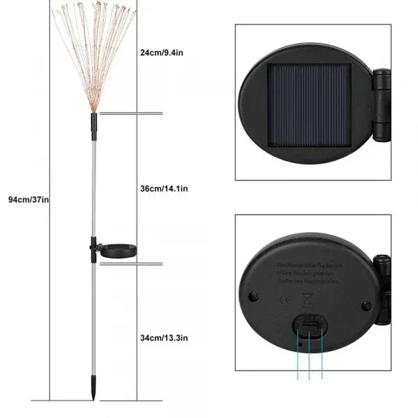 Zonne-energie Tuinlamp Vuurwerkstijl Buitendecoratie