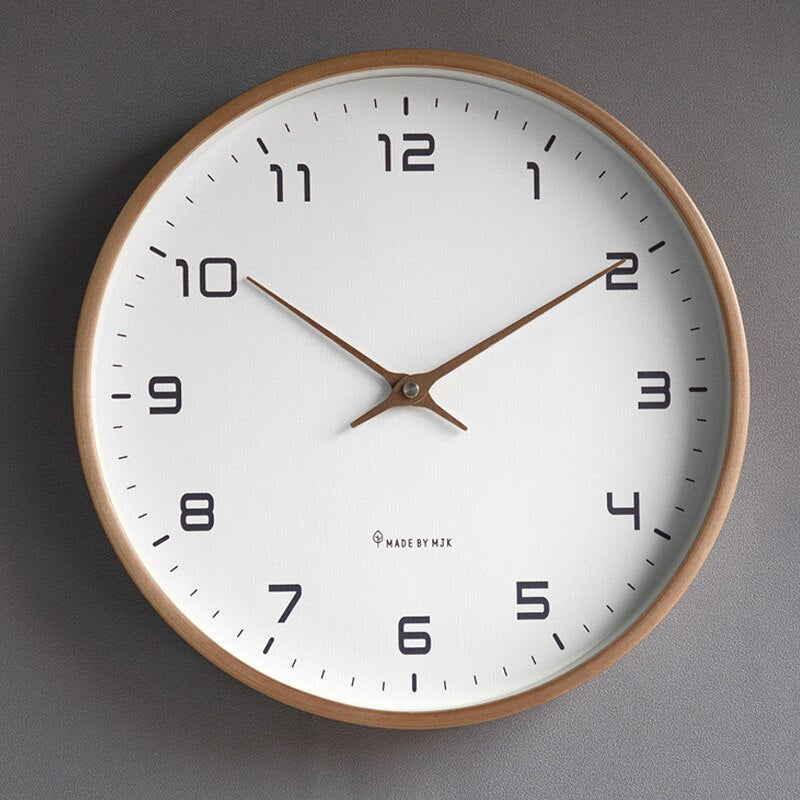 Ronde Houten Wandklok Minimalistische Woondecoratie