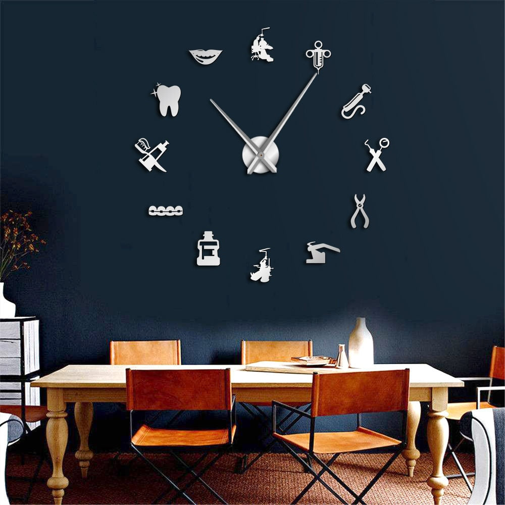 Wandklok Tandheelkunde Design Circulair voor Thuis en Kantoor