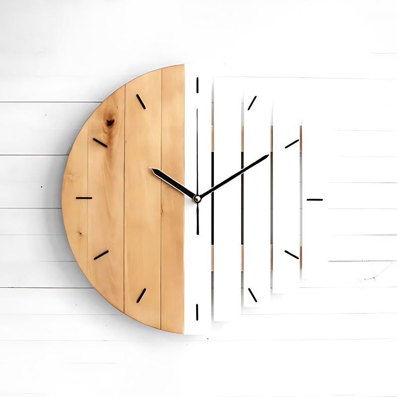 Houten Wandklok Xylofoon Ontwerp voor Woondecoratie Kantoor