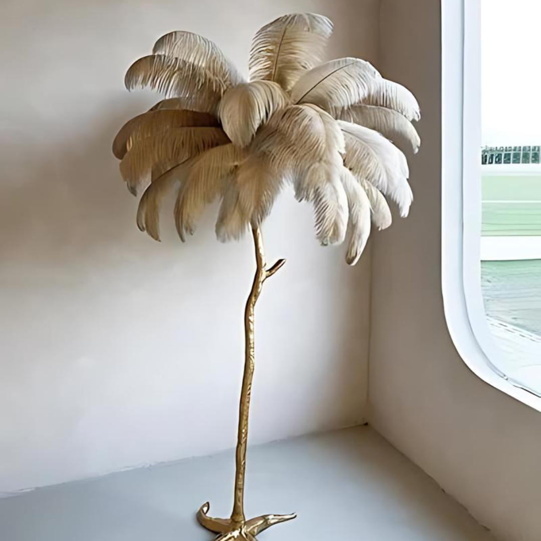 Vloerlamp met Struisvogelveren voor Woondecoratie Verlichting