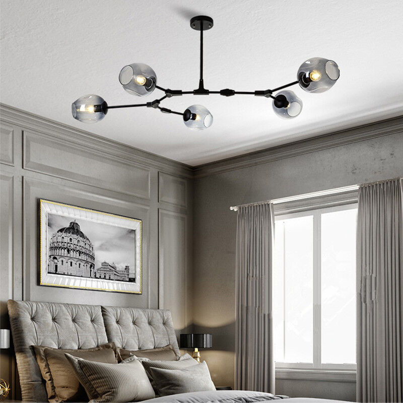 Hanglamp met Aanpasbare Hoogte en Glazen Kappen