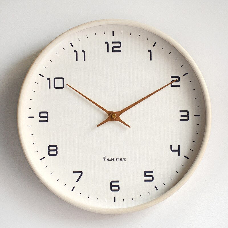 Ronde Houten Wandklok Minimalistische Woondecoratie