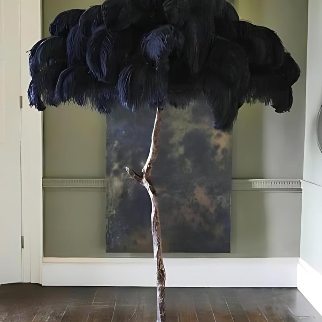 Vloerlamp met Struisvogelveren voor Woondecoratie Verlichting