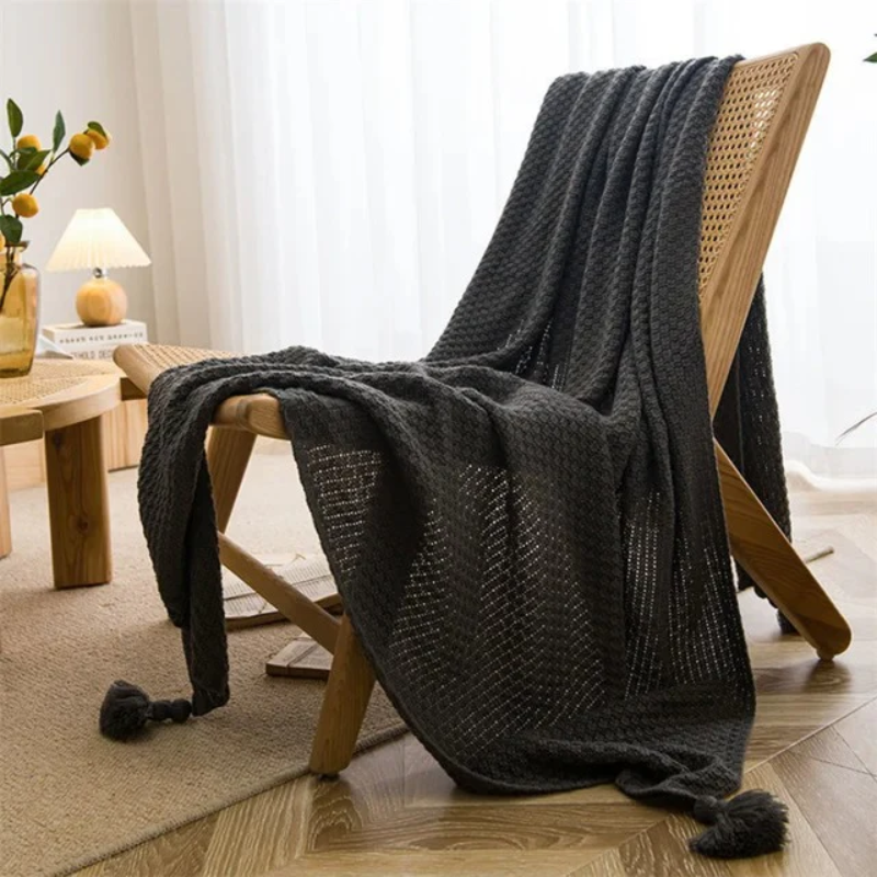 Waffle Knit Deken voor Woondecoratie en Comfort