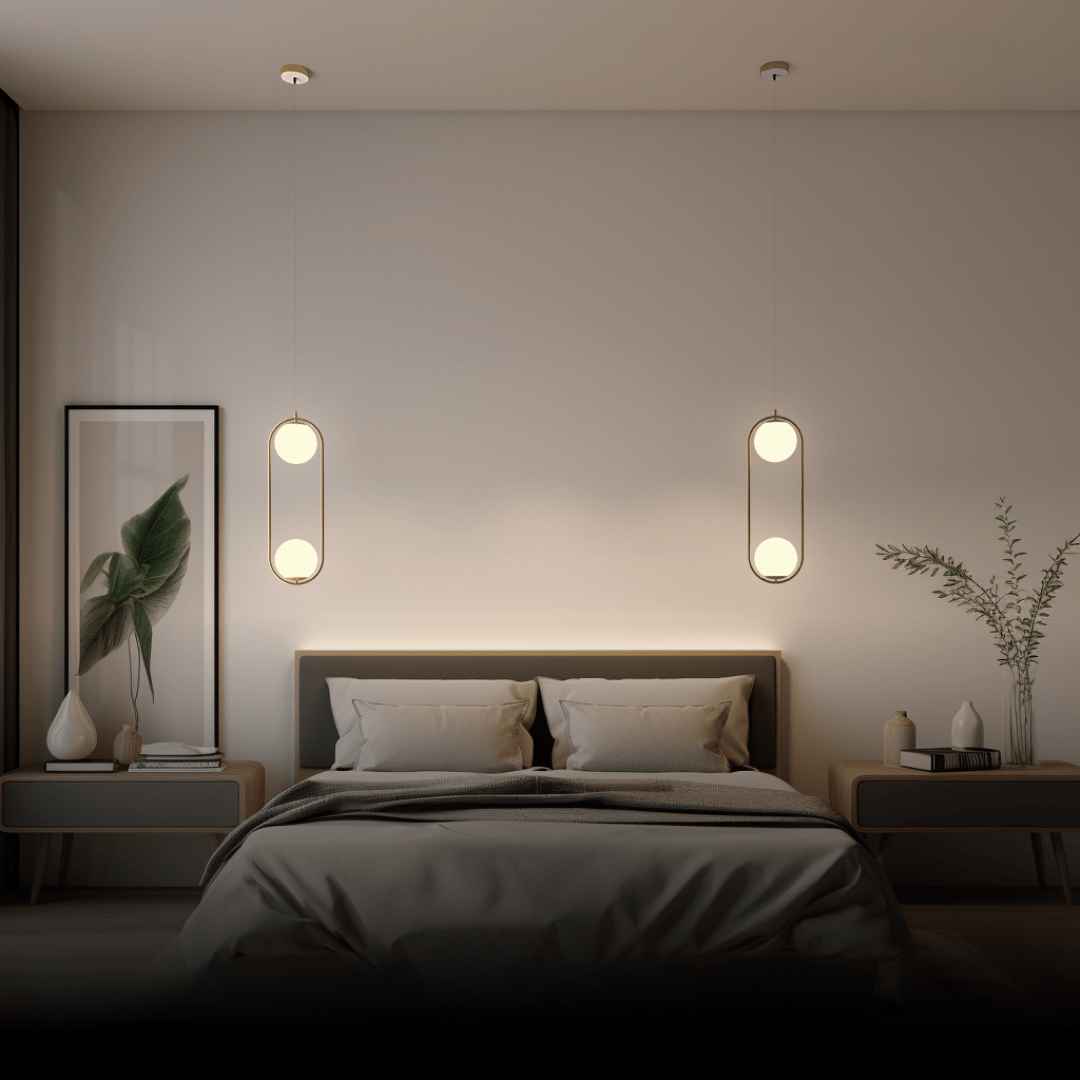 LED Hanglamp Warm Wit Gouden Afwerking Ceiling Light