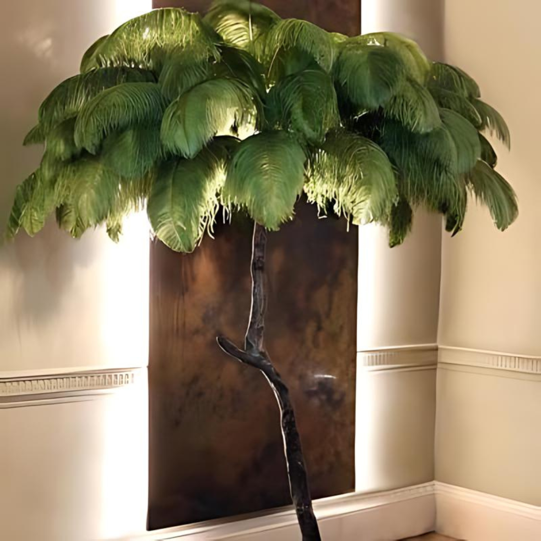 Vloerlamp met Struisvogelveren voor Woondecoratie Verlichting