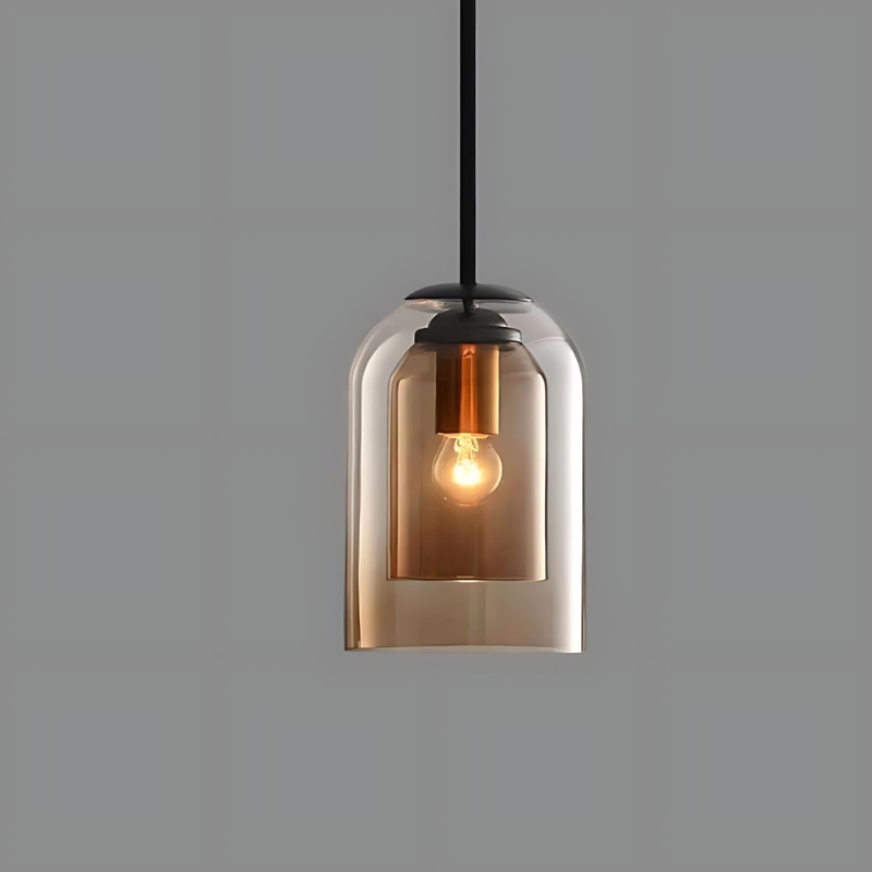 Hanglamp Midden van de Eeuw Dubbel Glas Roest Thuis