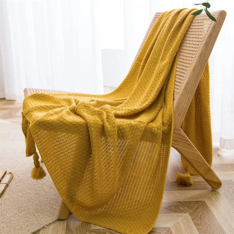 Waffle Knit Deken voor Woondecoratie en Comfort