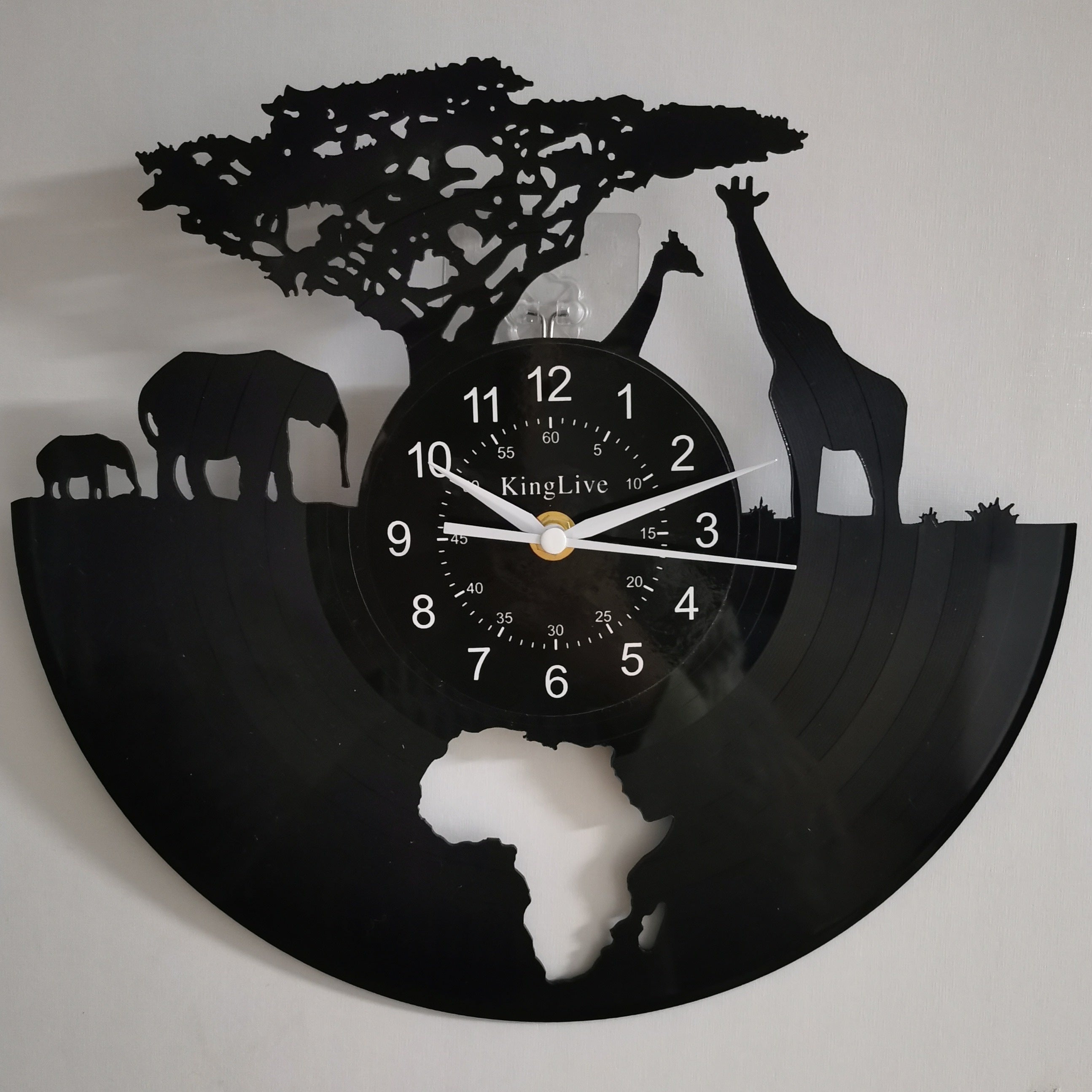 Wandklok Vinyl Giraffe Ontwerp Circulair voor Huis en Kantoor