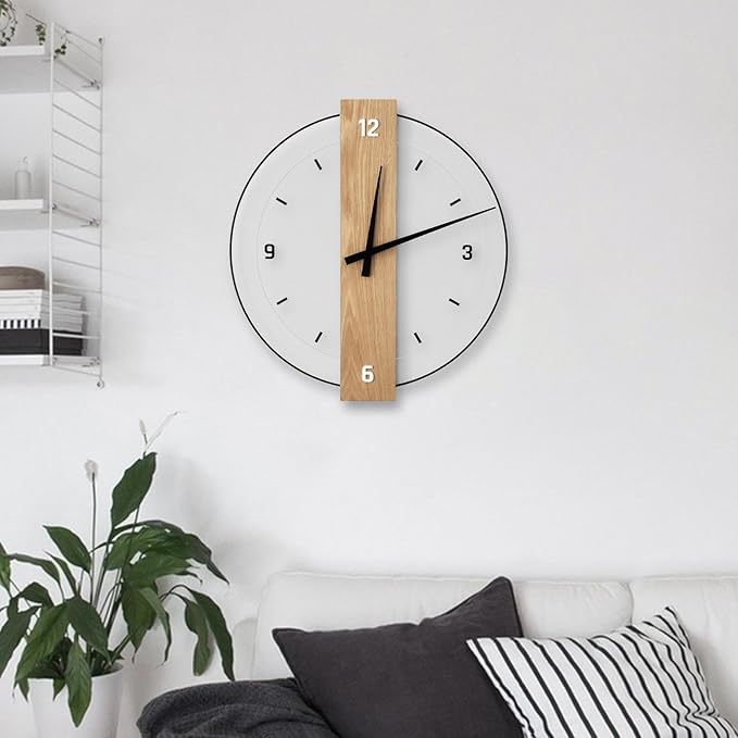 Houten Wandklok Rond voor Thuis en Kantoor Decoratie