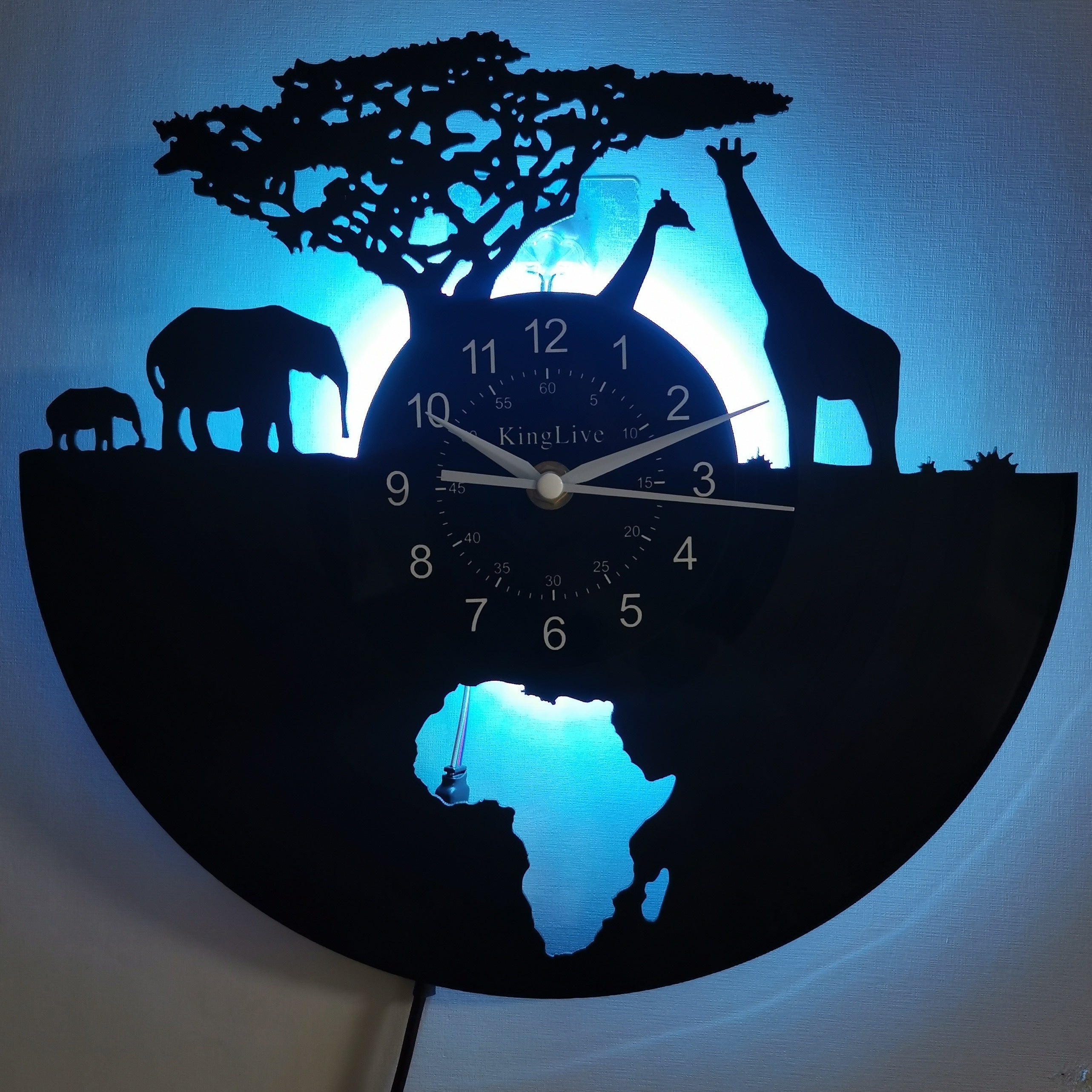 Wandklok Vinyl Giraffe Ontwerp Circulair voor Huis en Kantoor