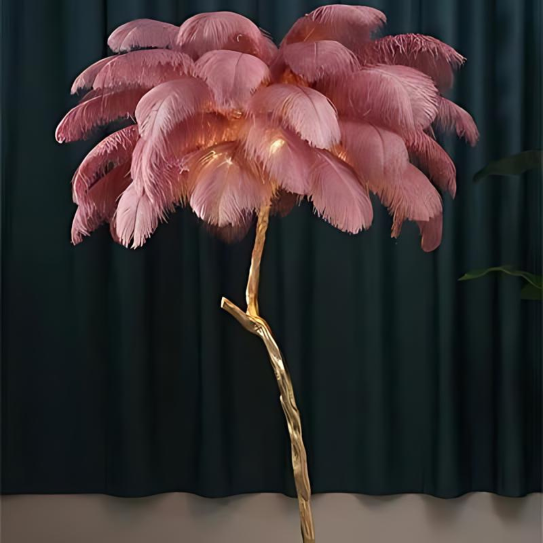 Vloerlamp met Struisvogelveren voor Woondecoratie Verlichting