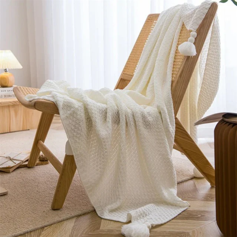 Waffle Knit Deken voor Woondecoratie en Comfort