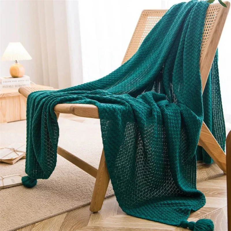 Waffle Knit Deken voor Woondecoratie en Comfort