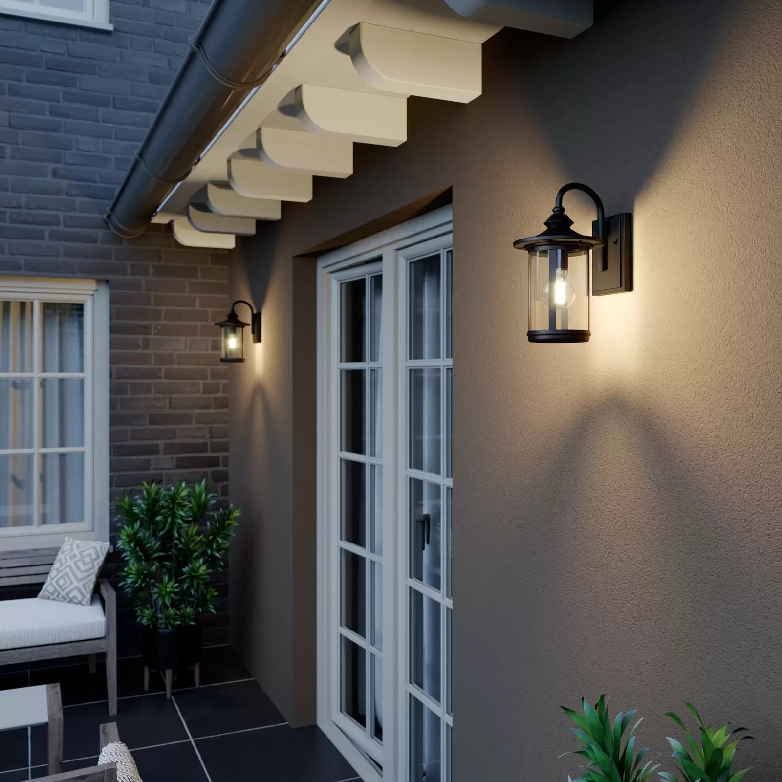 Buitenwandlamp met Glas voor Wandmontage