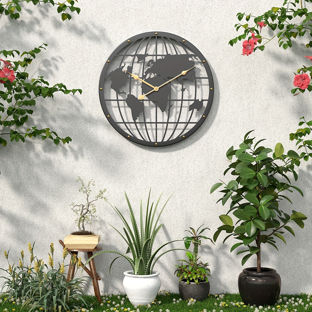 Wandklok 40 cm met Gouden Cijfers Circular Decoratief