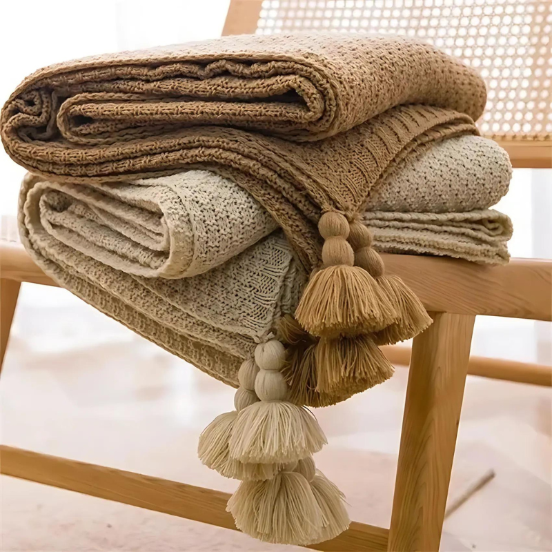 Waffle Knit Deken voor Woondecoratie en Comfort