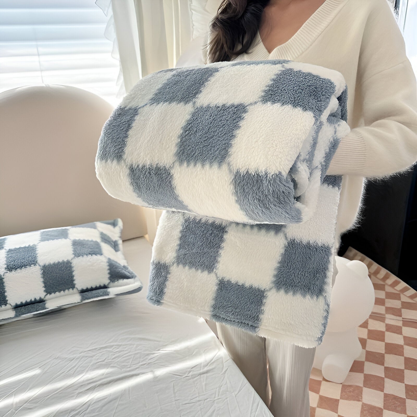 Fleece Deken Ruitpatroon Woondecoratie