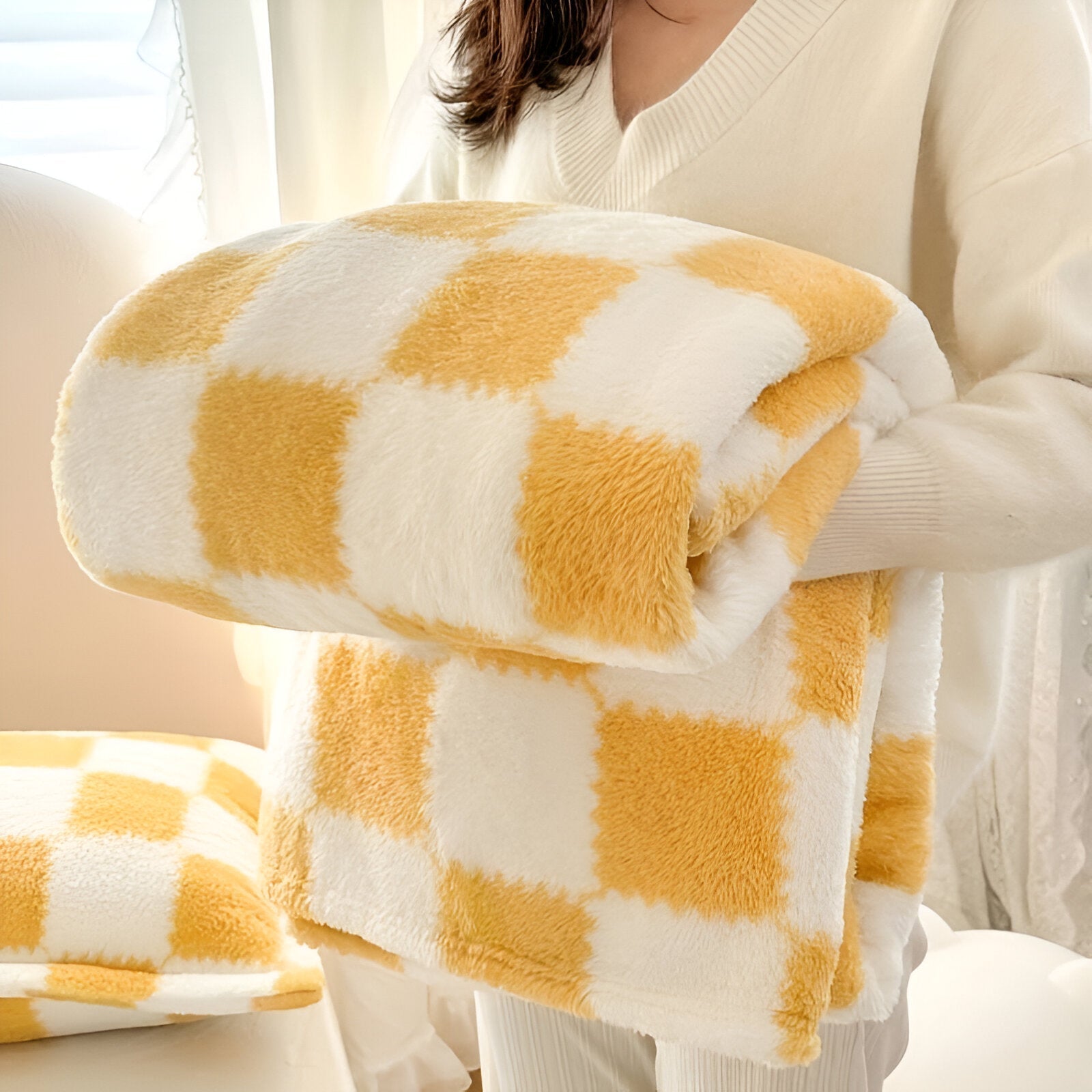 Fleece Deken Ruitpatroon Woondecoratie