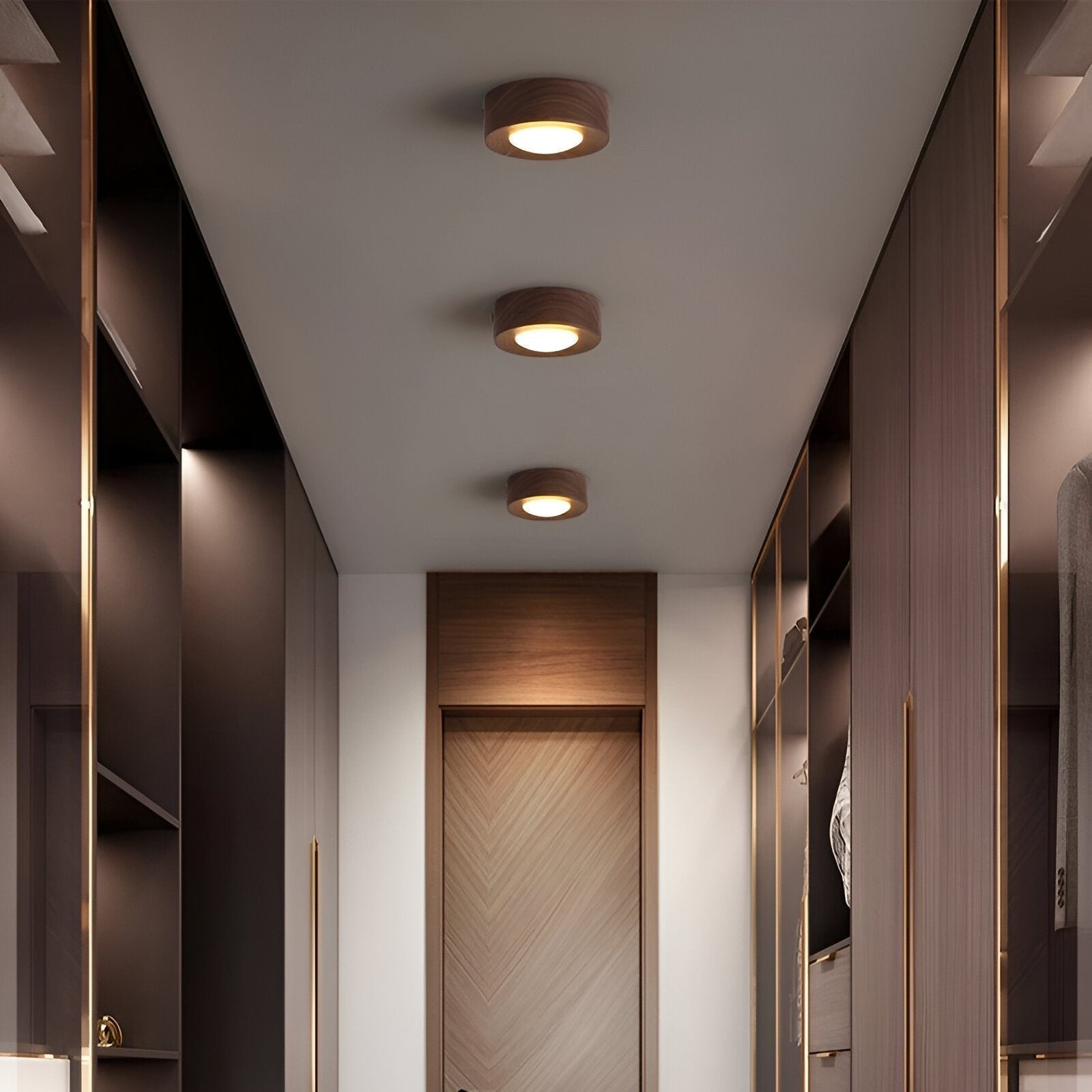 LED Plafondlamp Houten Flush Mount Circular voor Thuis Kantoor