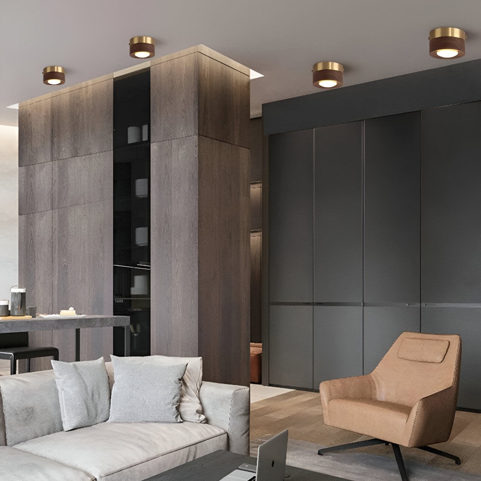 LED Plafondlamp Houten Flush Mount Circular voor Thuis Kantoor