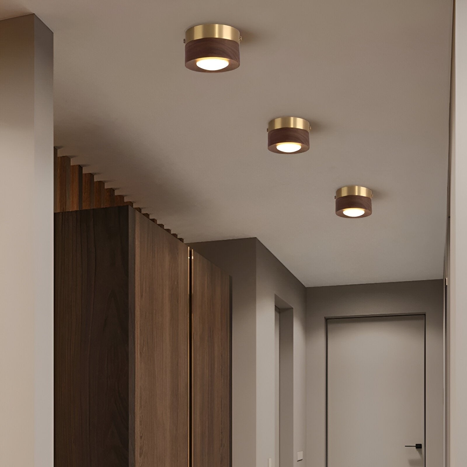 LED Plafondlamp Houten Flush Mount Circular voor Thuis Kantoor