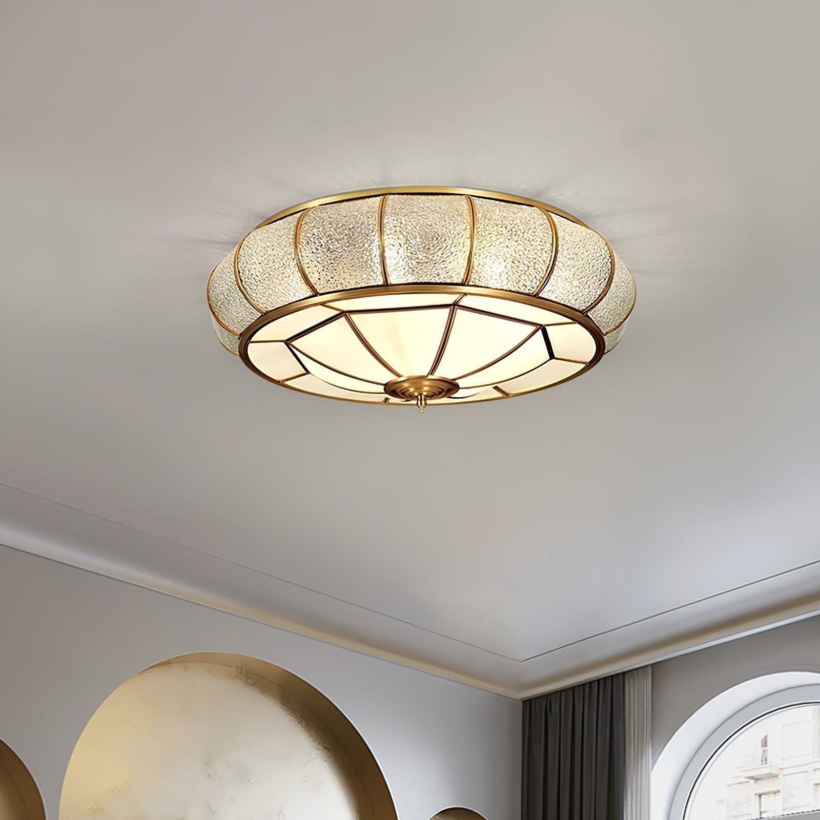 Ronde Plafondlamp Textuurglas Flush Mount LED Verlichting