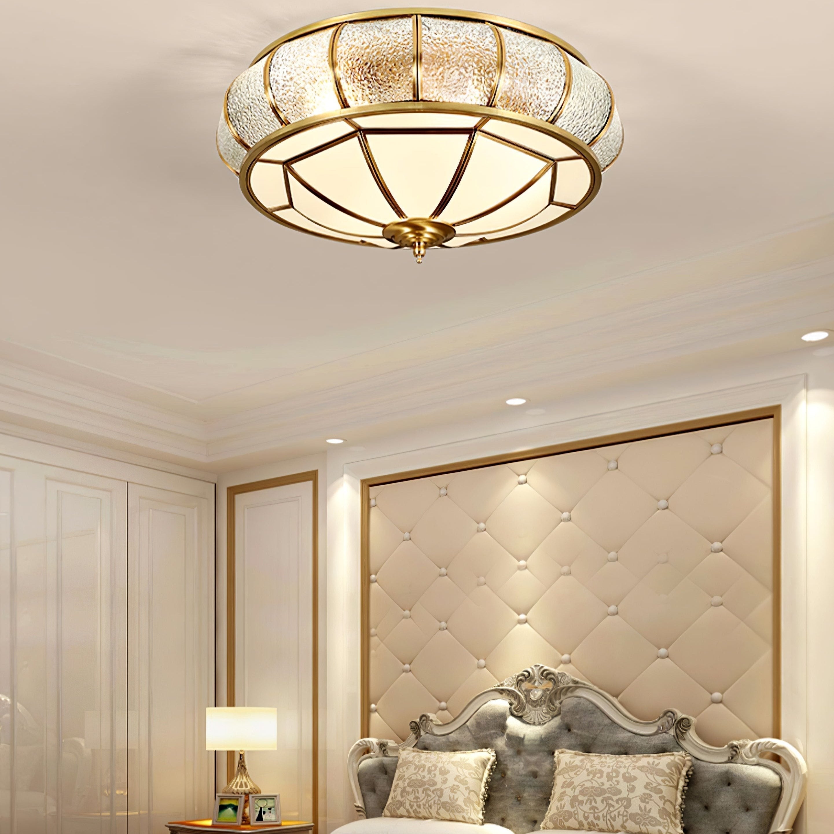 Ronde Plafondlamp Textuurglas Flush Mount LED Verlichting