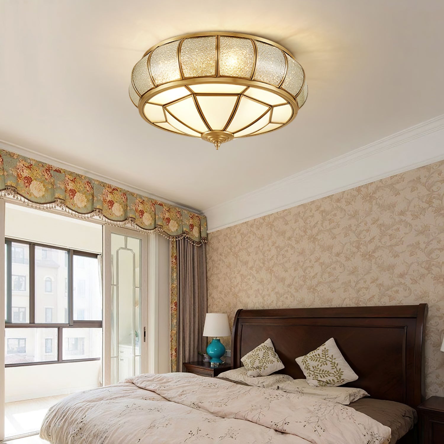 Ronde Plafondlamp Textuurglas Flush Mount LED Verlichting
