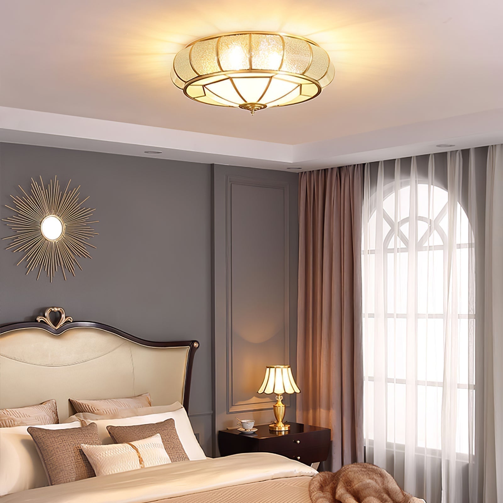 Ronde Plafondlamp Textuurglas Flush Mount LED Verlichting