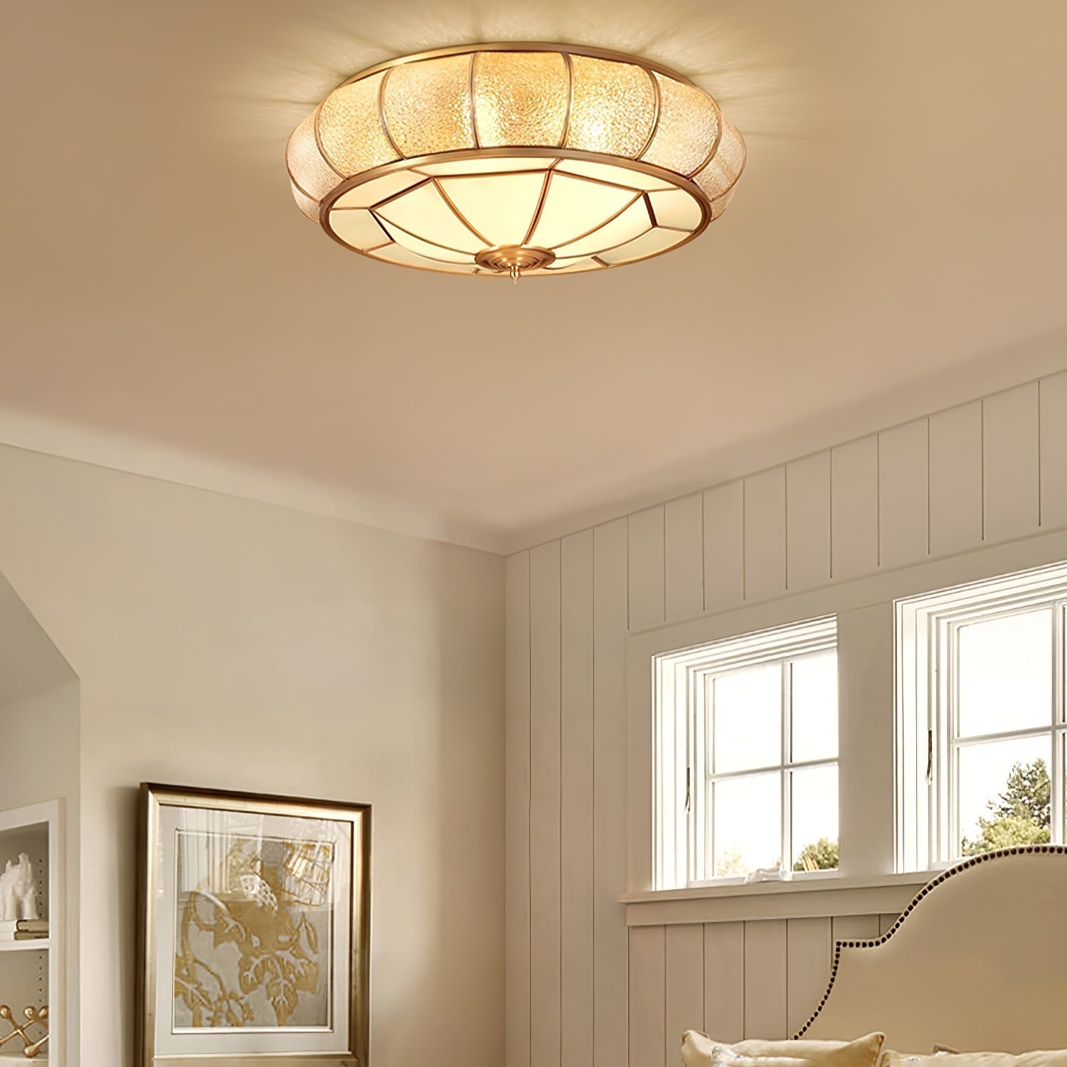 Ronde Plafondlamp Textuurglas Flush Mount LED Verlichting