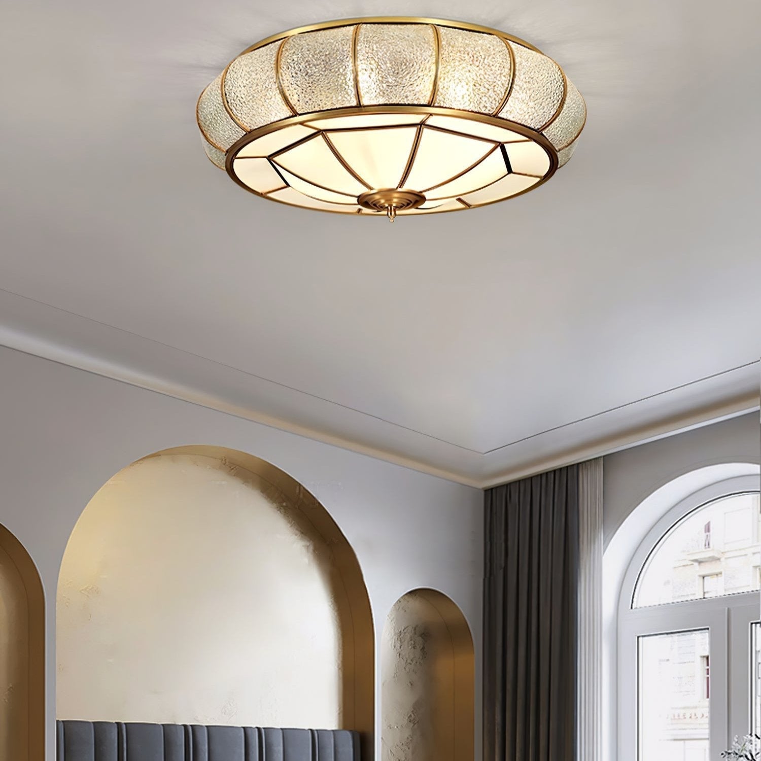 Ronde Plafondlamp Textuurglas Flush Mount LED Verlichting