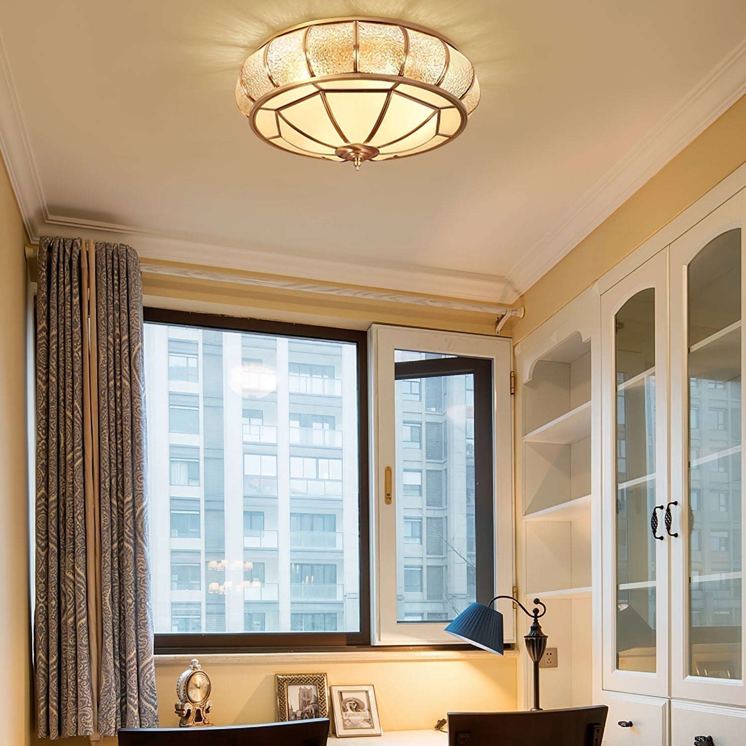 Ronde Plafondlamp Textuurglas Flush Mount LED Verlichting