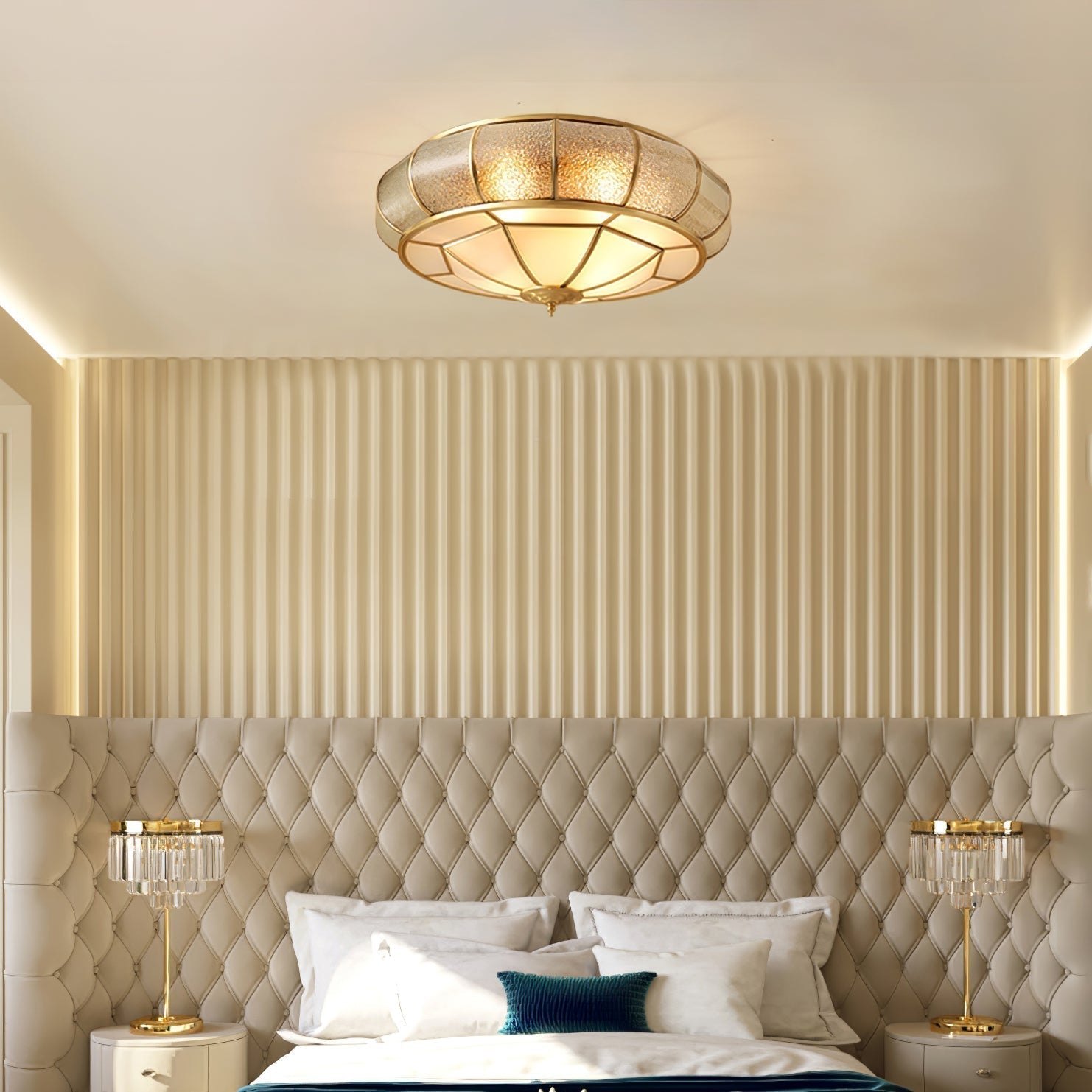 Ronde Plafondlamp Textuurglas Flush Mount LED Verlichting