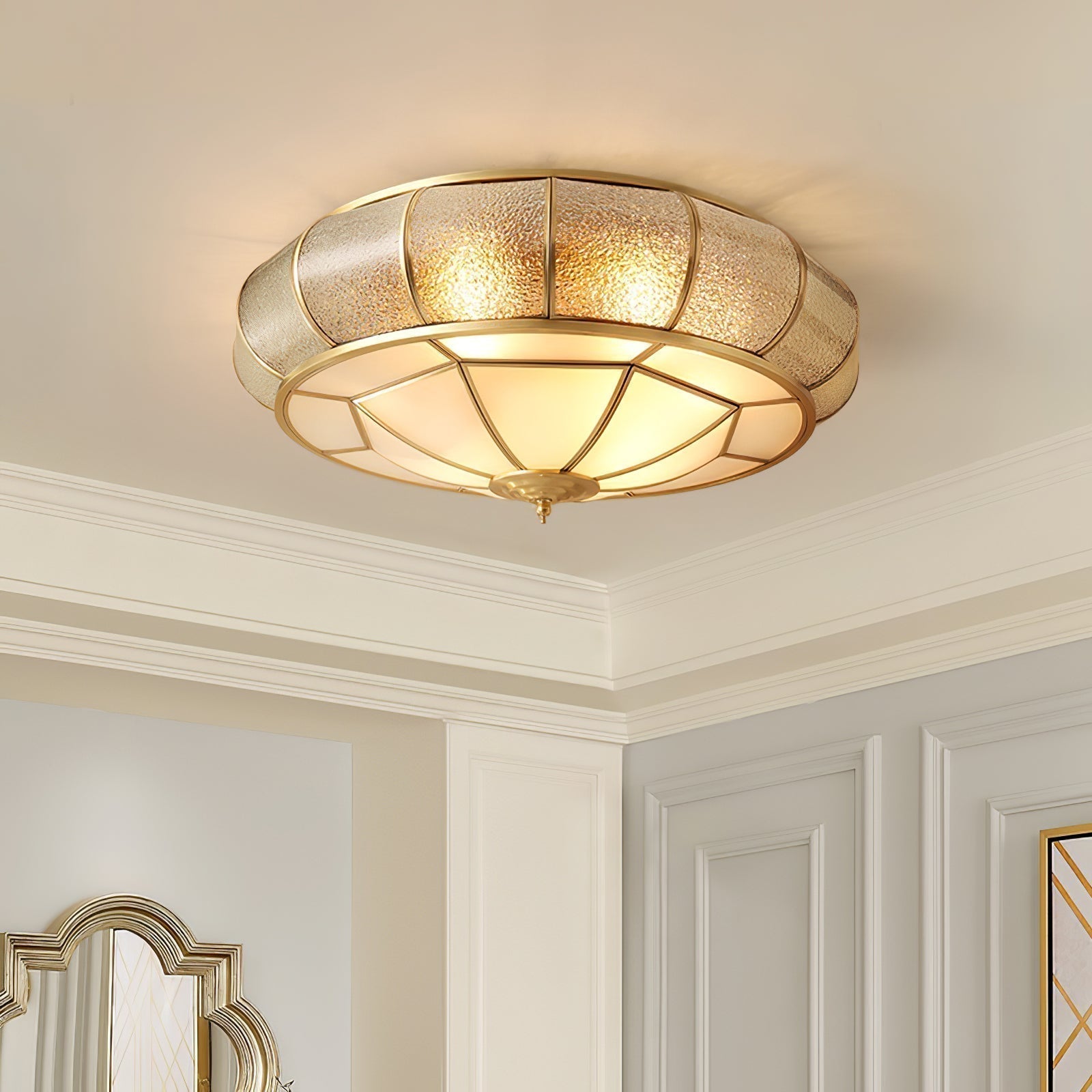 Ronde Plafondlamp Textuurglas Flush Mount LED Verlichting