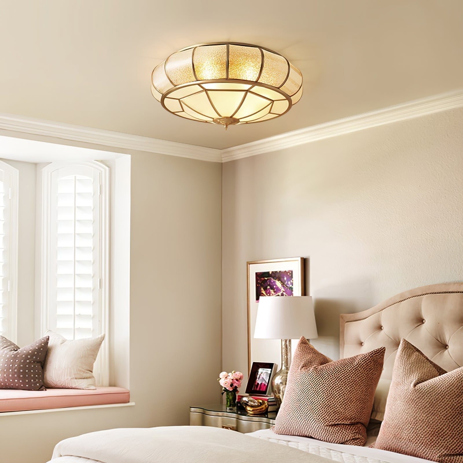 Ronde Plafondlamp Textuurglas Flush Mount LED Verlichting