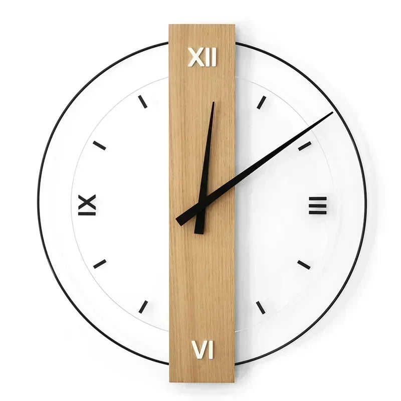 Houten Wandklok Rond voor Thuis en Kantoor Decoratie