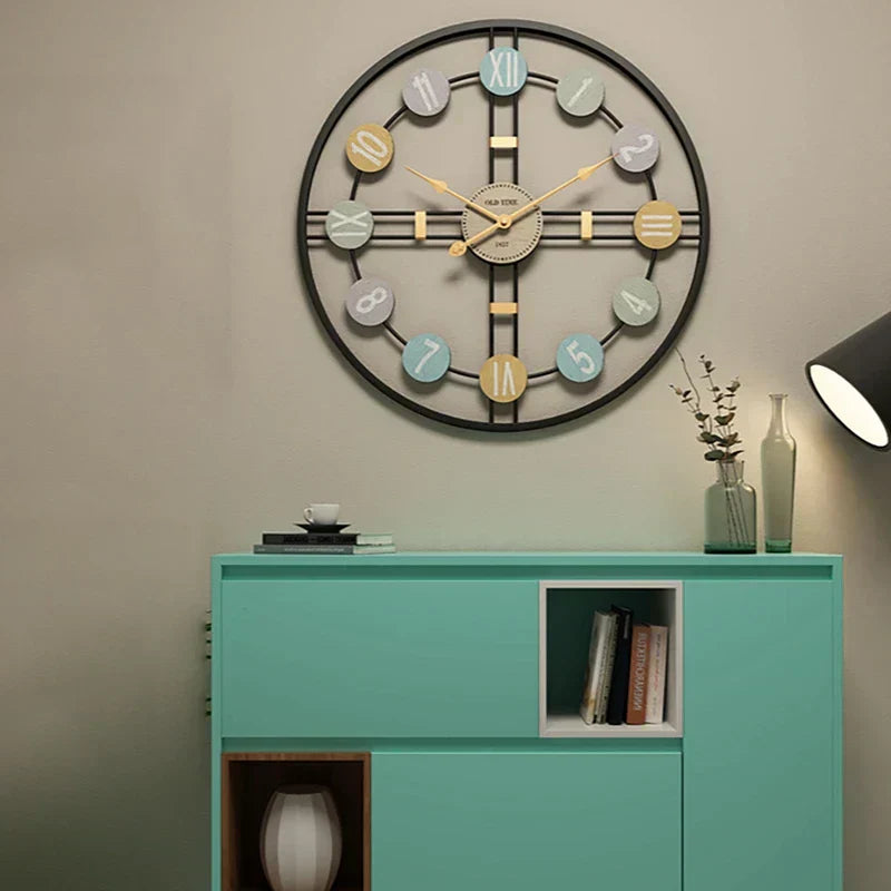 Wandklok Met Stille Mechanisme Vintage Circular voor Thuis en Kantoor