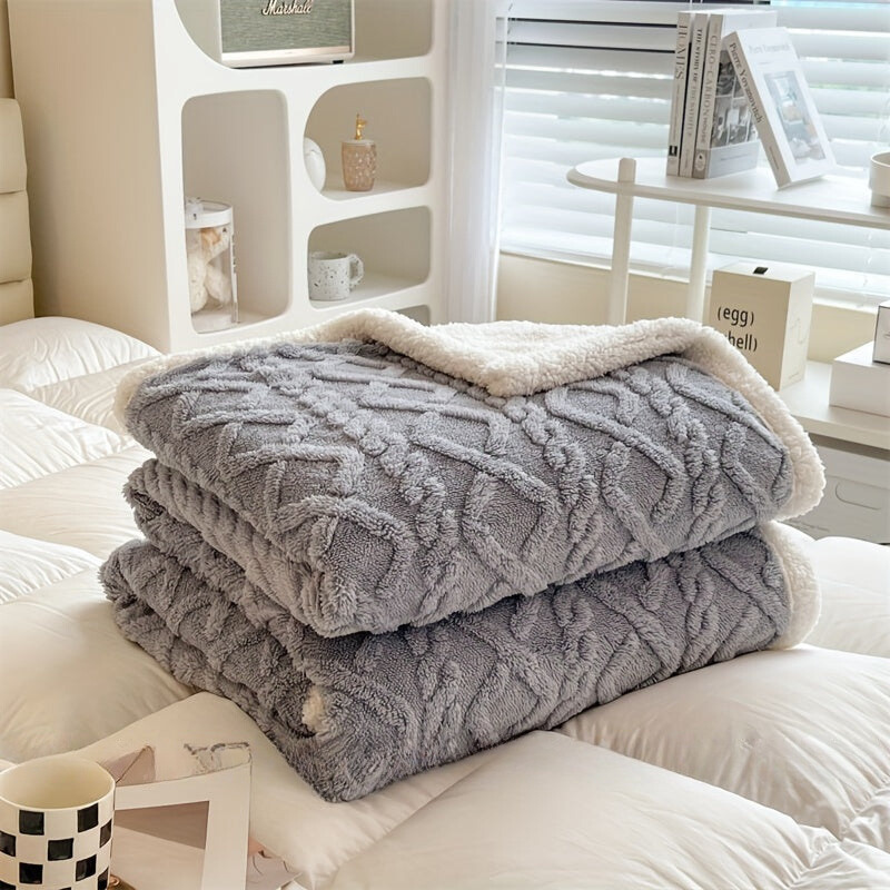 Fleece Deken Gebreid voor Thuis en Kantoor
