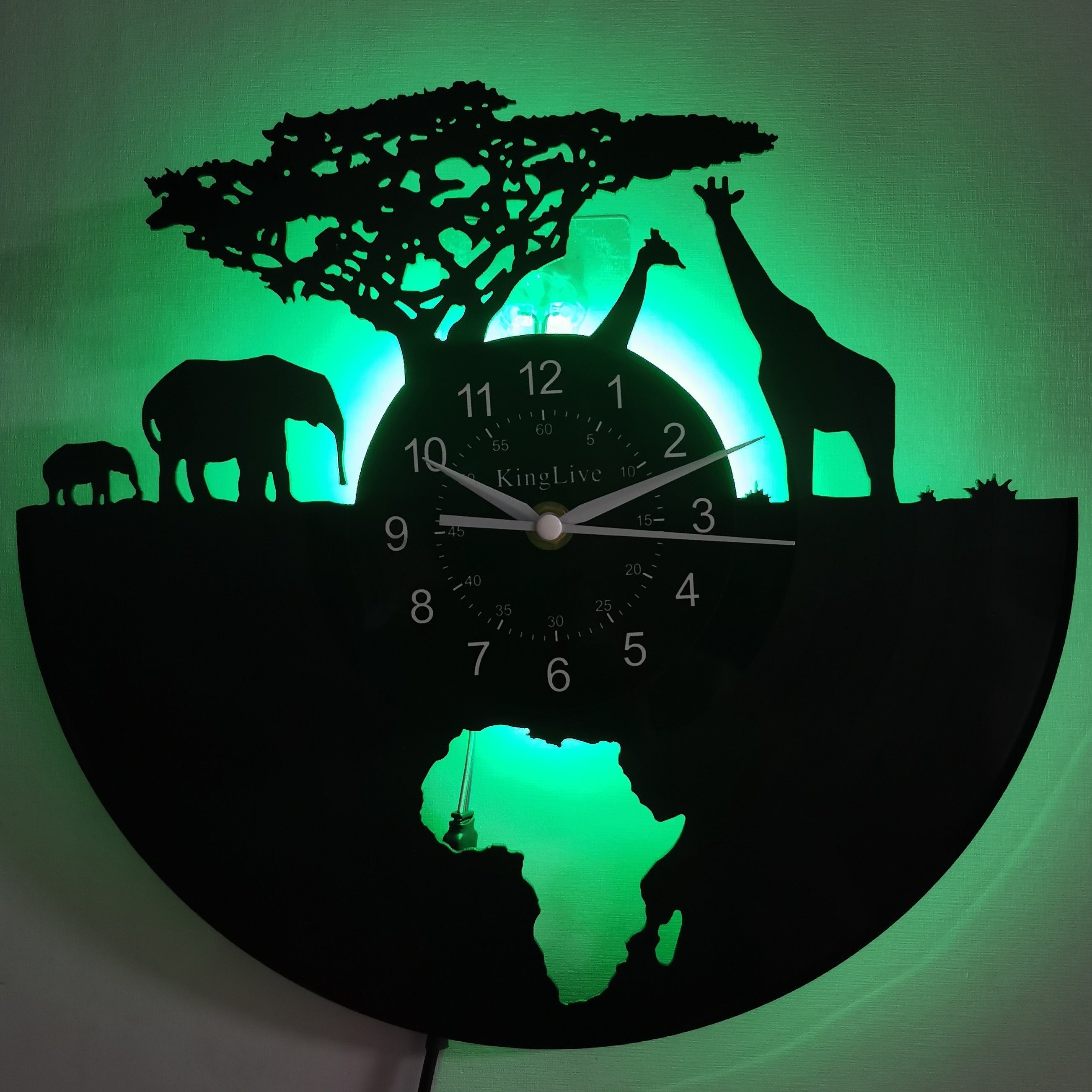Wandklok Vinyl Giraffe Ontwerp Circulair voor Huis en Kantoor
