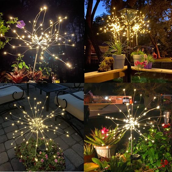 Zonne-energie Tuinlamp Vuurwerkstijl Buitendecoratie