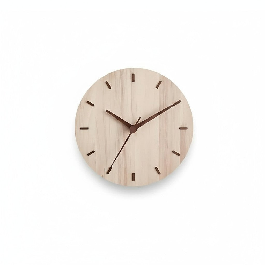 Wandklok Hout Scandinavisch Rond voor Thuis Kantoor Decor