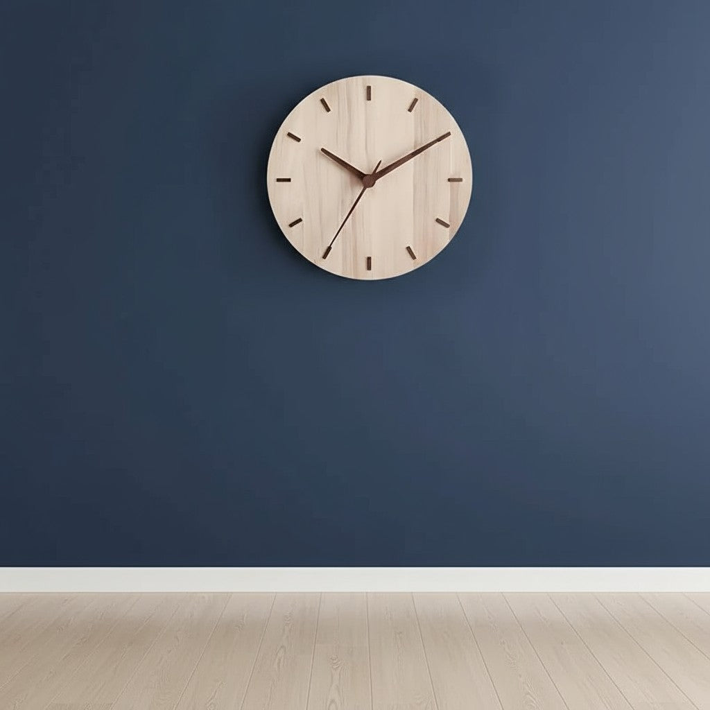 Wandklok Hout Scandinavisch Rond voor Thuis Kantoor Decor