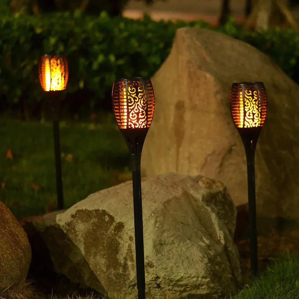 Zonne-energie LED Tuin Fakkel Waterproof Buitenverlichting