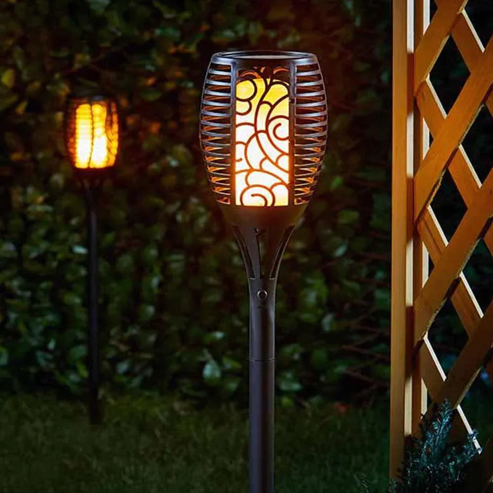 Zonne-energie LED Tuin Fakkel Waterproof Buitenverlichting