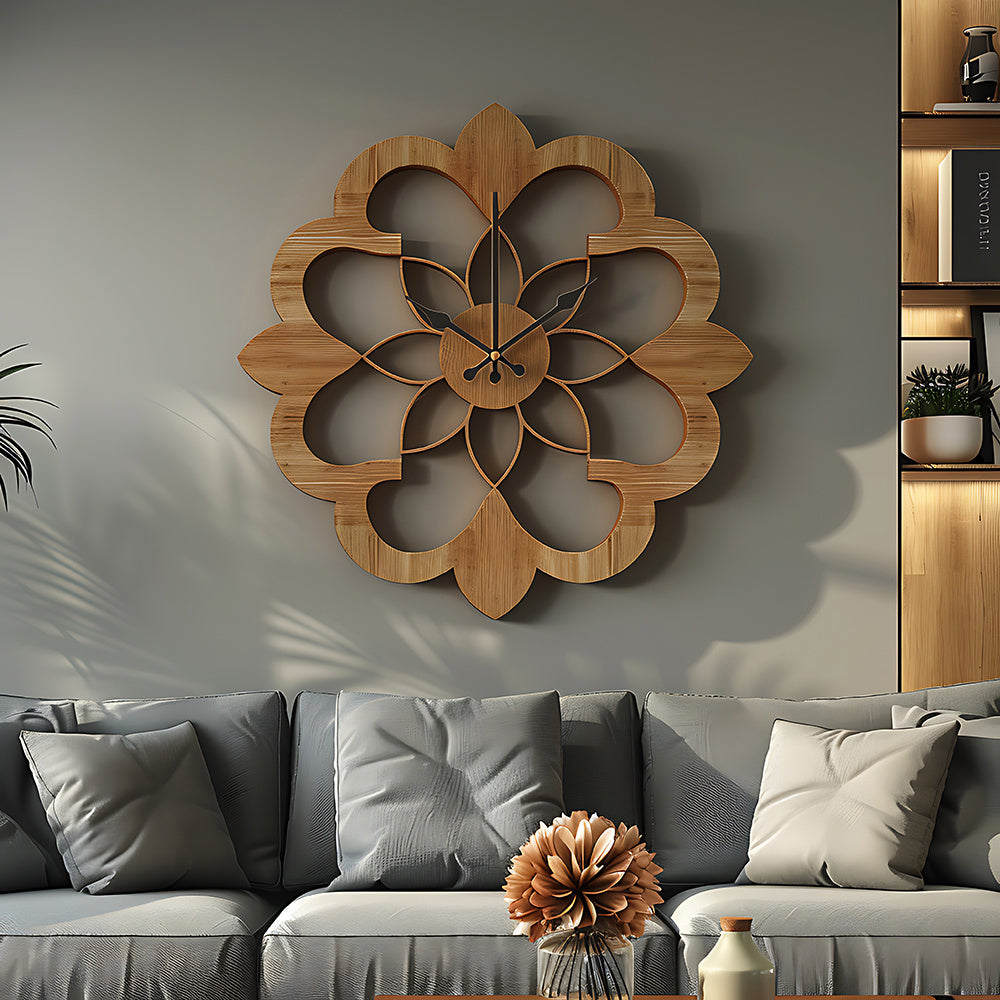 Wandklok Vintage Hout Rustiek Rond Kantoor Thuisdecoratie